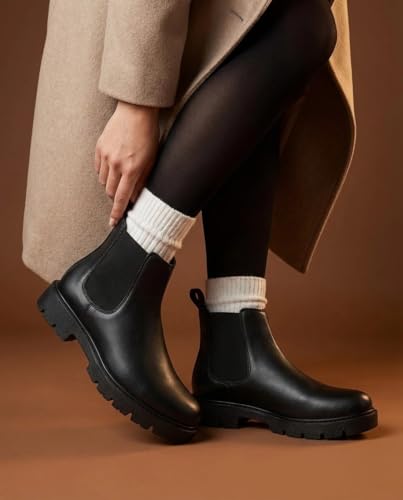 Image of Big Fox Women's Chelsea Boots - Slip-On Ankle Boots with Lug Sole