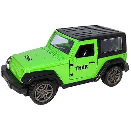 Image of SHAKTISM Thar Diecast Model Toy, 1:32 Scale with Sound & Lights Pull Back Collectible Vehicle Toy Door Opening Scale Car Model Birthday Gift for Boys Girls (Green-Diecast Metal Car)