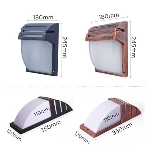 Applique murale extérieure E27 bronze 12W étanche pour porche