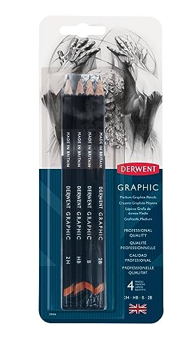 Derwent Graphic Medium Graphite Drawing Pencils, Drawing & Writing, Ideal For Sketching, Professional Quality - 39004 (Set of 4, 2B-2H) (B000KNNHT8) Amazon Price History, Amazon Price Tracker