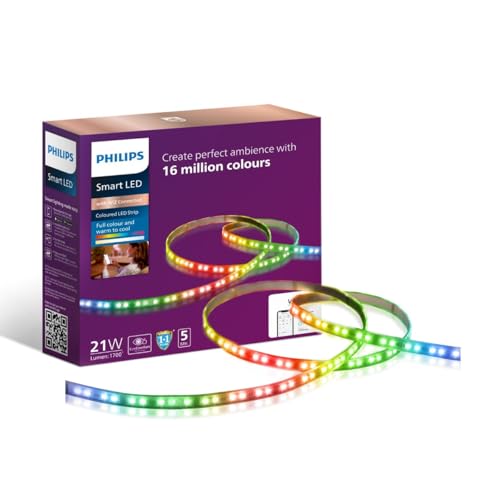 PHILIPS 5 Meter Wi-Fi Smart LED Strip Light with Music Sync, Voic...