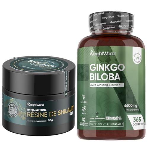 Shilajit et Ginkgo Biloba Complément Fatigue et Mémoire