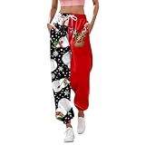 [TXWZM] クリスマス コスプレ レディース 大人 面白い スエットパンツ 大きいサイズ ゆったり ロング スポーツパンツ かわいい 仮装 女性 簡単 かぼちゃ 悪魔 幽霊 衣装 おしゃれ ズボン 文化祭 学園祭 イベント 演出 コスチューム(Bレッド,L)