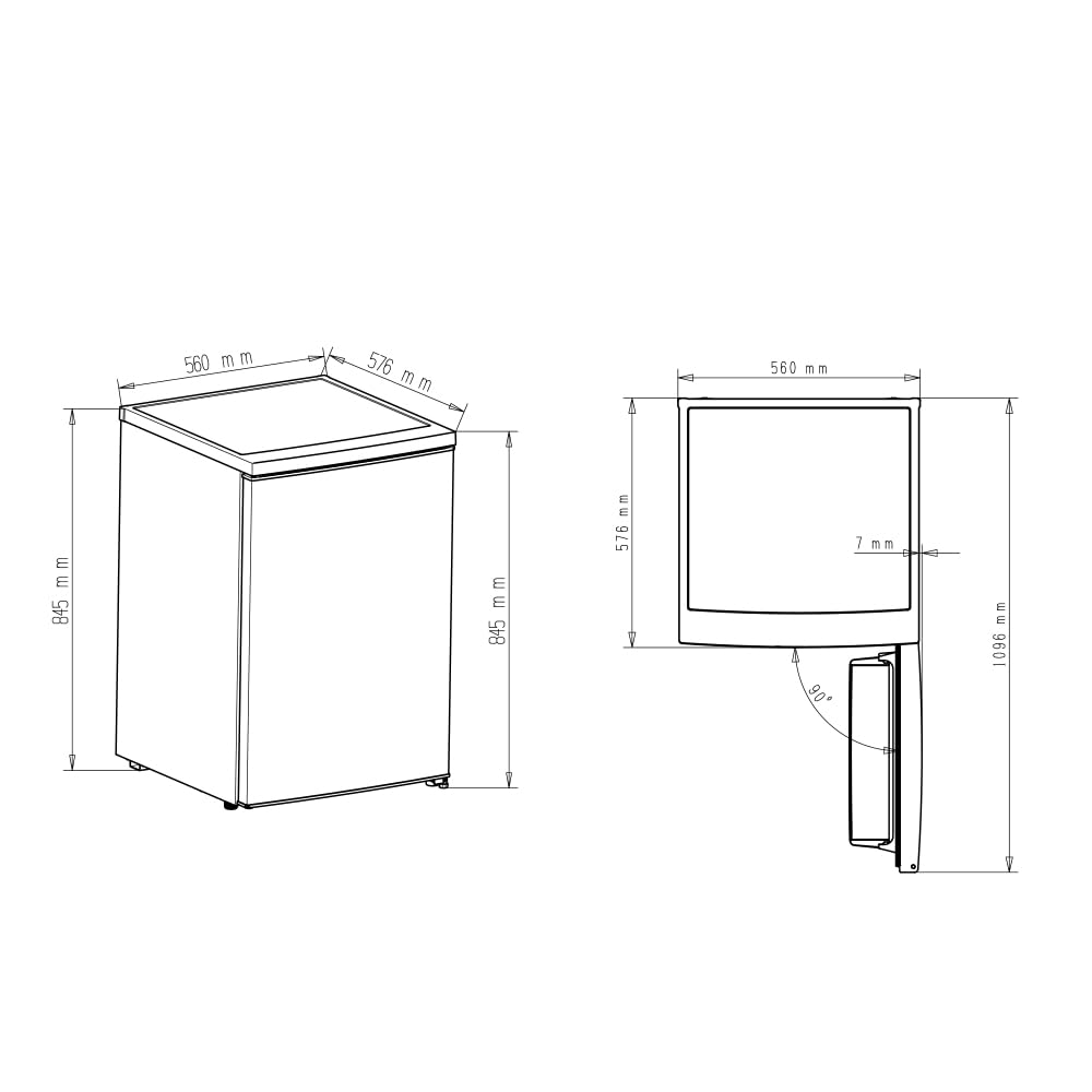 SVAN Frigorífico Refrigerador Inox SR855500ECX. Capacidad 120 Litros, Puerta Reversible, Bajo Nivel Sonoro, Eficiencia Energética Clase E