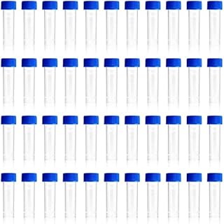 5ml Plastic Test Tubes Screw Caps Small Bottle Vial Storage Vial Storage Container for Lab-50pcs