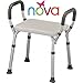 NOVA Medical Products Shower and Bath Chair with Arms, Quick & Easy Tools Free Assembly, Lightweight and Seat Height Adjustable, Great for Travel
