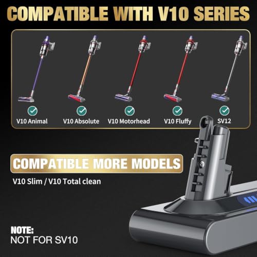 Batería para Dyson V10 Absolute ideal para limpiar casas grandes sin interrupción 2