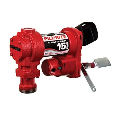 Fill-Rite FR1210H 12V 15 GPM Fuel Transfer Pump w/Discharge Hose & Manual Nozzle and FRTCB Vented Fill Cap with 2 Base