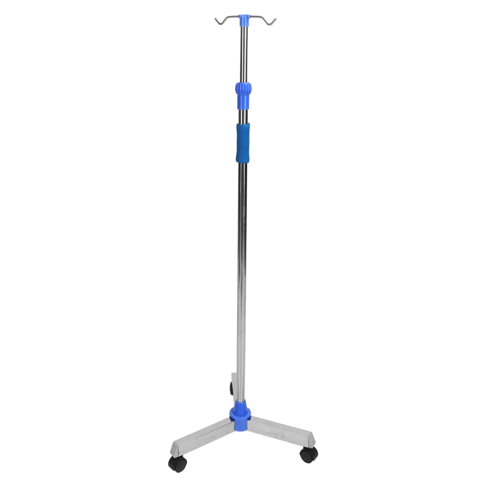 Asta per Flebo con Ruote, Aste per Supporto per Flebo in Acciaio Inossidabile Supporto per Infusione Regolabile in Altezza Supporto per Borsa per Flebo con 2 Ganci per Ospedale e Casa