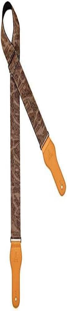 Ortega Guitars Adjustable Guitar Strap - Acoustic Guitar / Bass, Electric Guitar / Bass - Spring Series - Cotton, Brown (OCS-310)