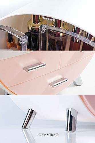 Image of Elegant Dustproof Makeup Storage Organizer Box, Waterproof Medium Cosmetics Organizer Storage with Drawers Skincare Cosmetic Display Cases for Countertop Bathroom Dresser Dedroom