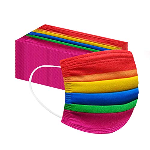 10-90 Stück Damen Herren Mundschutz mit Motiv Bunt MNS Mund und Nasenschutz Regenbogen Druck Maske Tücher Atmungsaktiv Mund-Tuch Bandana Halstuch