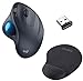 Price comparison product image Logitech Mouse M570 and Pad Bundle | Logitech Laser Wireless Trackball | Vexko Mouse Pad with Gel Wrist Rest, Mousepad with Non-Slip PU Base, Mouse Mat for Home, Office (Black)