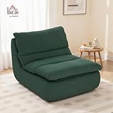 HOMCOM Bodenstuhl mit einteiligem ultrahochdichtem Schaumstoff, Bodensessel Lazy Sofa mit Samtoptik Meditationsstuhl Relaxsessel für Zuhause, Büro, Grün