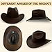 Zenithon Western Cowboy Hats for Men and Women, Tweed Hat, Unisex Wide Brim Felt Hat for Cowboys and Cowgirls, Size M 56-58CM (US, Alpha, Small, Medium, Brown)