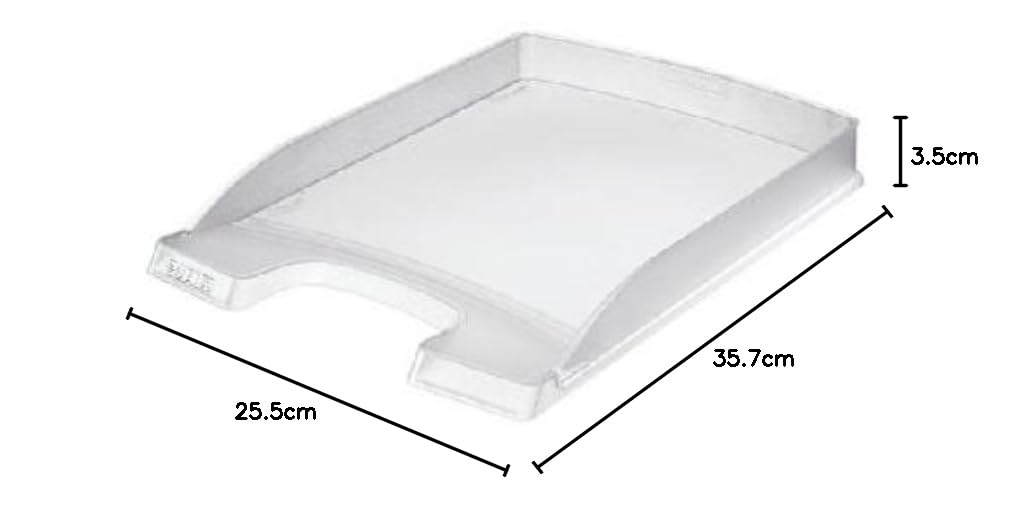Leitz, Corbeille à courrier Leitz Plus Slim, Transparent, Lot de 10, 52370003
