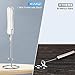 XIMU Milk Frother Handheld, USB Rechargeable 3 Speeds Mini Electric Milk Foam Maker Blender Mixer for Coffee, Latte, Cappuccino, Hot Chocolate, Egg Whisks & Stainless Steel Stand Included