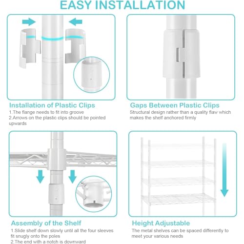 Wooruy Over The Toilet Storage with 7 Adjustable Shelves,Over Toilet Storage Unit,Bathroom Space Saver Organizer,Corner Storage Stand Racks for Washer Laundry Room Bathroom,White 31.5" Dx9.6 Wx65.7 - Cosy Home Interiors Wooruy Over The Toilet Storage with 7 Adjustable Shelves,Over Toilet Storage Unit,Bathroom Space Saver Organizer,Corner Storage Stand Racks for Washer Laundry Room Bathroom,White 31.5" Dx9.6 Wx65.7 - Image 8