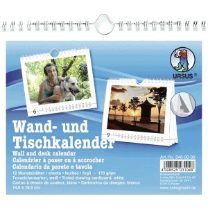 10 x Wand- und Tischkalender 14x16,5cm weiß