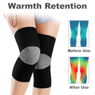 YAZWUR Ginocchiera in bambù con compressione, 1 paio, ortopedica elasticizzata, fascia per supporto e sollievo per dolori articolari, e slogature, ambidestra, adatta a uomini e donne (XL) (Grigio)