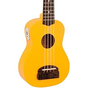 Kohala Tiki Soprano Ukulele with Tuner Yellow
