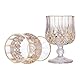 GLASKEY Gold Emailliertem Kristall Cognacschwenker Set mit 2, 24K Gold umrandet Cognac-Gläser ideal für Brandy und Cognac,Perfekt für Vatertag,Geburtstage,Feiertage,210ml