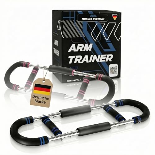 Power Twister Armtrainer, Brusttrainer Männer (30-50KG) - Premium Edelstahl, extrem effektive Übungsvideos, Fitnessgeräte für Zuhause & Outdoor - MUSQEL PREMIUM