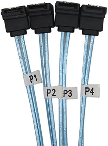 YIWENTEC Mini SAS 36P SFF-8087 to 4 SATA 7Pin 90 degrees target Hard Disk Data Cable (1m)