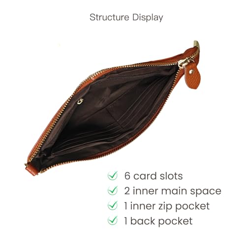 covimy Genuine Leather Wristlet Wallets for Women，Small Crossbody Purses，Cell Phone Cross Body Bag with Adjustable Strap4