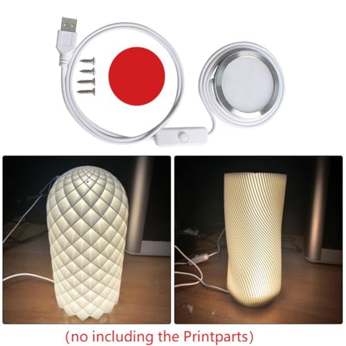 Dytabepl 3D-Druckteile-Modellbausatz. LED-Beleuchtungssatz Kann mit Einer Vielzahl Von Lampenschirmmodellen Ohne Druckteile Kombiniert Werden.