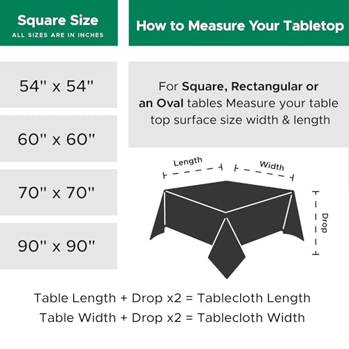 Biscaynebay FLORATC554 Textured Fabric Square Tablecloths 54 X 54 Inches, Natural Water Resistant Spill Proof Tablecloths For Dining, Kitchen thumb #4
