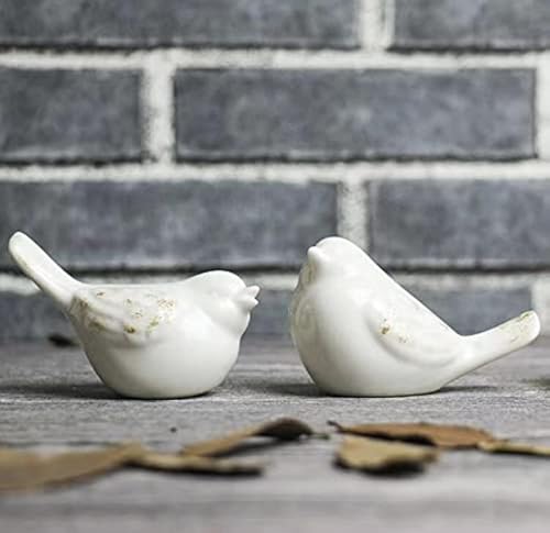 Figuras Decorativas Cerámica Pájaros 2 Piezas