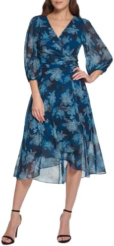 DKNY Women's Long Sleeve Faux Wrap Dress, Ocean Floral, 2, S : Buy Online  at Best Price in KSA - Souq is now Amazon.sa: Fashion