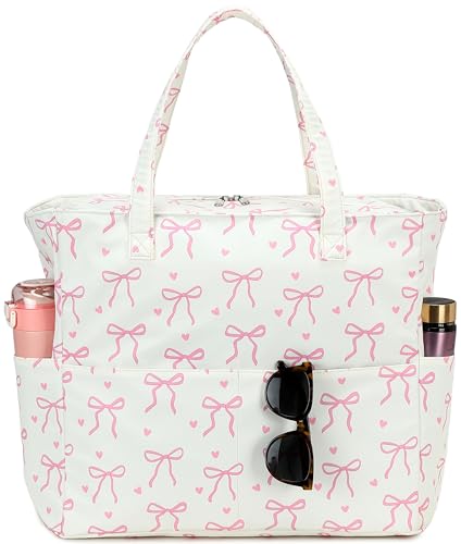 Image of LEDAOU Large Beach Bag Women Waterproof Sandproof Zipper Beach Tote Pool Bag for Swim Gym Grocery Travel with Wet Pocket
