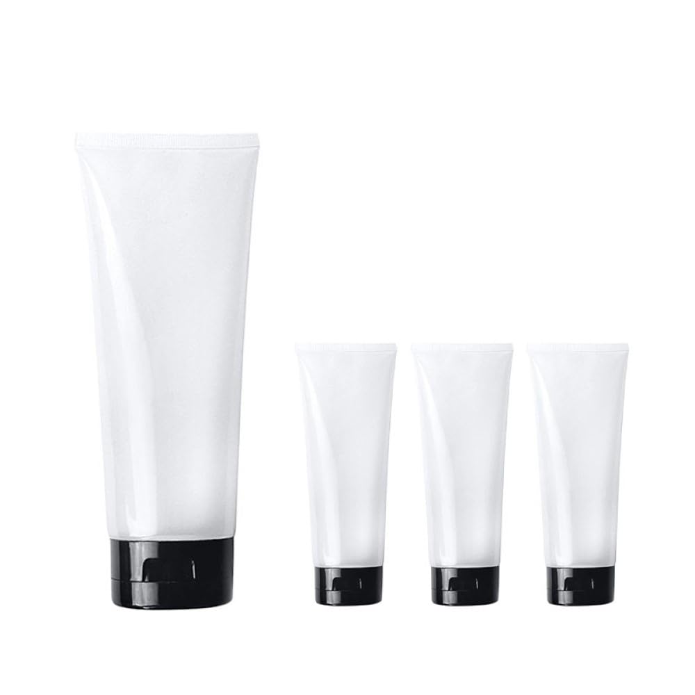 Aspire4 Pack 3.4 OZ/100 ML Empty Squeeze Tubes Cosmetic Containers with Flip-top Cap-Black