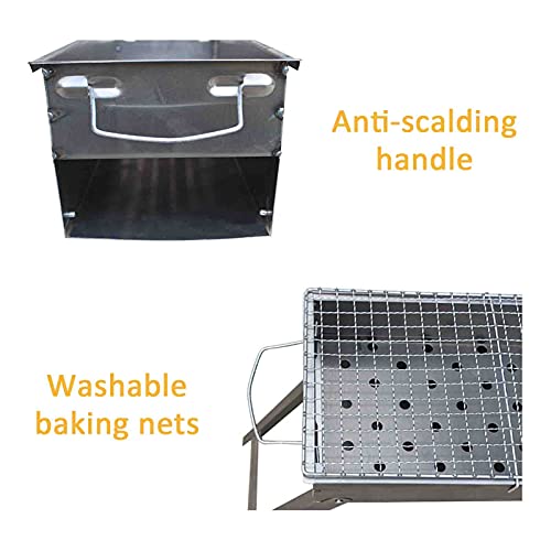 BBQ grill portable pliant en acier inoxydable léger avec aération optimisée