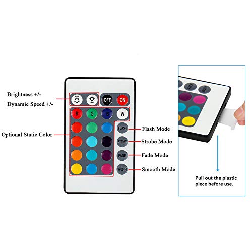 SUPERNIGHT DC 12V 24-Key LED Strip IR Remote Controller with Controller Box for 3528 5050 SMD RGB LED Strip Lights