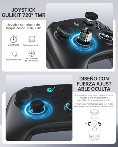 Image of GuliKit TT MAX Wireless Controller (Black)-720 TMR Joystick, 950mAh | For PC, Android, iOS, Switch 1 /2, Switch Wake-Up Function and 4 Detachable Metal Back Buttons