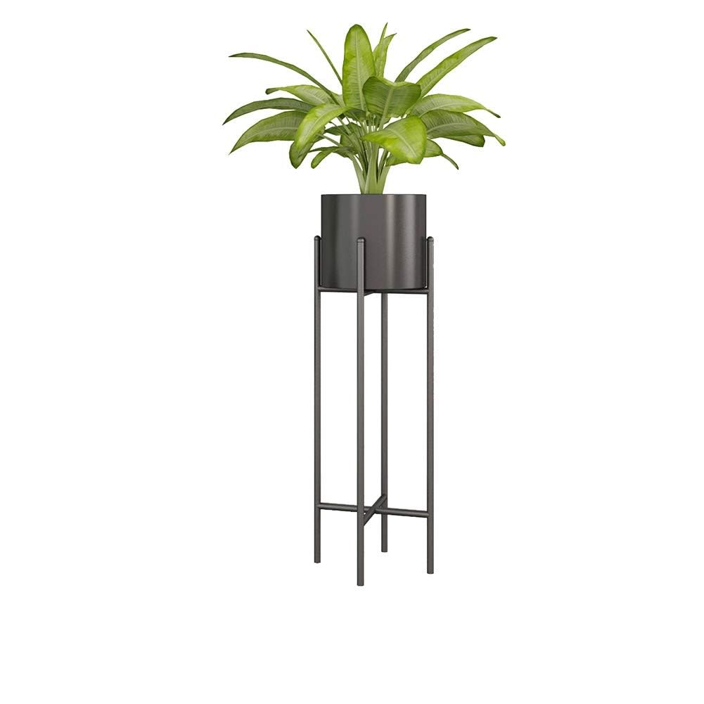 Plantation Material Modern Metal Floor Flower Stands for Living Room Bedroom Display Plant Stand Tall Indoor Plant Stand with Planter Pot (Black) (B0DBD2V56R) Amazon Price History, Amazon Price Tracker