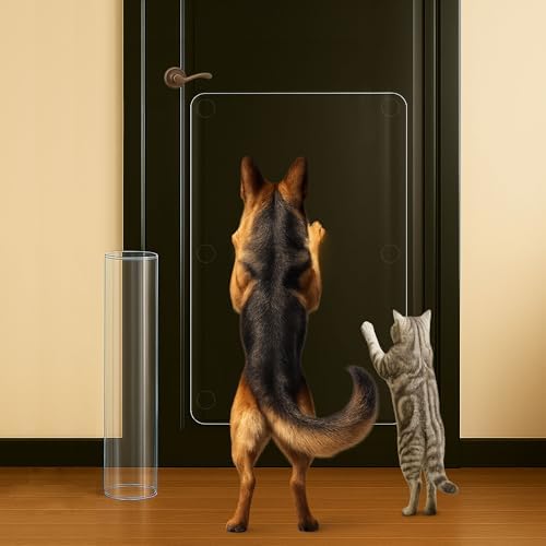 36 x 20 Door Scratch Protector Dog & Cat Scratch Guard, Heavy Duty Clear Anti-Scratching Protection on Wall Window Glass Screen & Sliding Doors Furniture Indoor/Outdoor