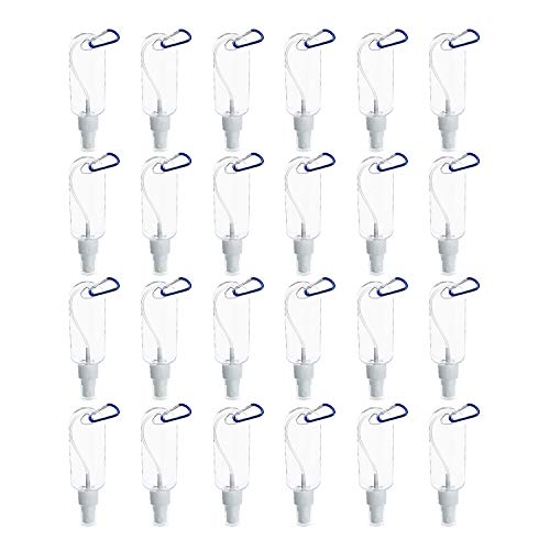 STSUNEU 24pcs Travel Size Keychain Bottles, 1.76oz/50ml Portable Travel Spray Bottle with Keychain Mini Spray Bottles for Toiletries (24pcs)