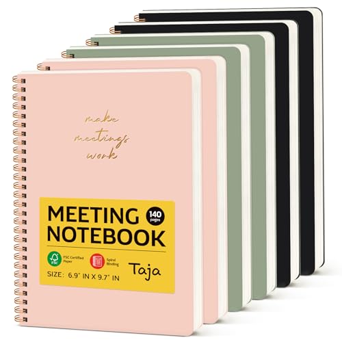 6 Pack of Meeting Notebook for Work Organization - Work