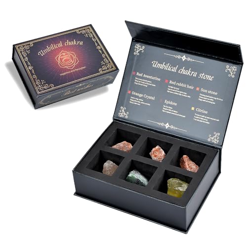 Chakra Crystals Gift Set, 6 pcs Chakra Healing Crystals with