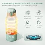 Momcozy Portable Milk Warmer for Travel – Dual Heating for Breast Milk & Water, Fast Heating, Long Battery Life, 17 oz Large Capacity for All-Day Feeding Convenience
