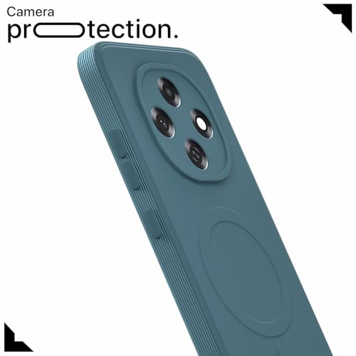 Image of Outlouders Back Cover for Oppo F31 Pro 5G Soft Matte Silicone Cover with Slim Fit | Mag-Safe Logo (Not Mag-Safe Compatible) | Shockproof | Camera Protection Bumper Case (Indigo)