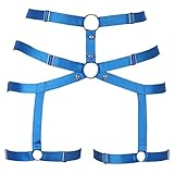 HARNESS adjustable BLUE Garter Leg Belt Harness Leg Rave Thigh Garter Harness Strappy Garter Belt fo
