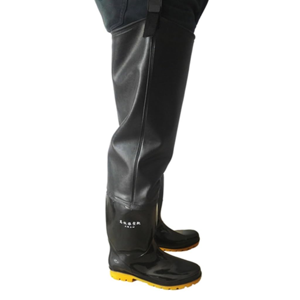 Watstiefel Schwarze PVC-wasserdichte Kuhsehnensohle for Watvögel am Gesäß, Männer und Frauen beim Angeln/Jagd/Transplantation/Zucht