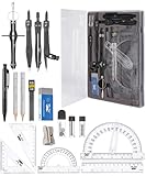 Mr. Pen- Geometry Set, 15 pcs, Black, 6 Inch Swing Arm Protractor, Divider, Set Squares, Ruler, Compasses and Protractor