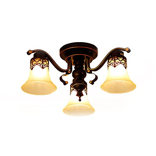 Plafonnier E27 LED MOCHAMIK en fer noir avec 8 lumières de style nordique vintage pour salon