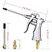 Professional Air Blow Gun with Copper Adjustable Air Flow Nozzle and 2 Steel Air flow Extension, Pneumatic Air Compressor Accessory Tool Dust Cleaning Air Blower Nozzle Gun Silvery